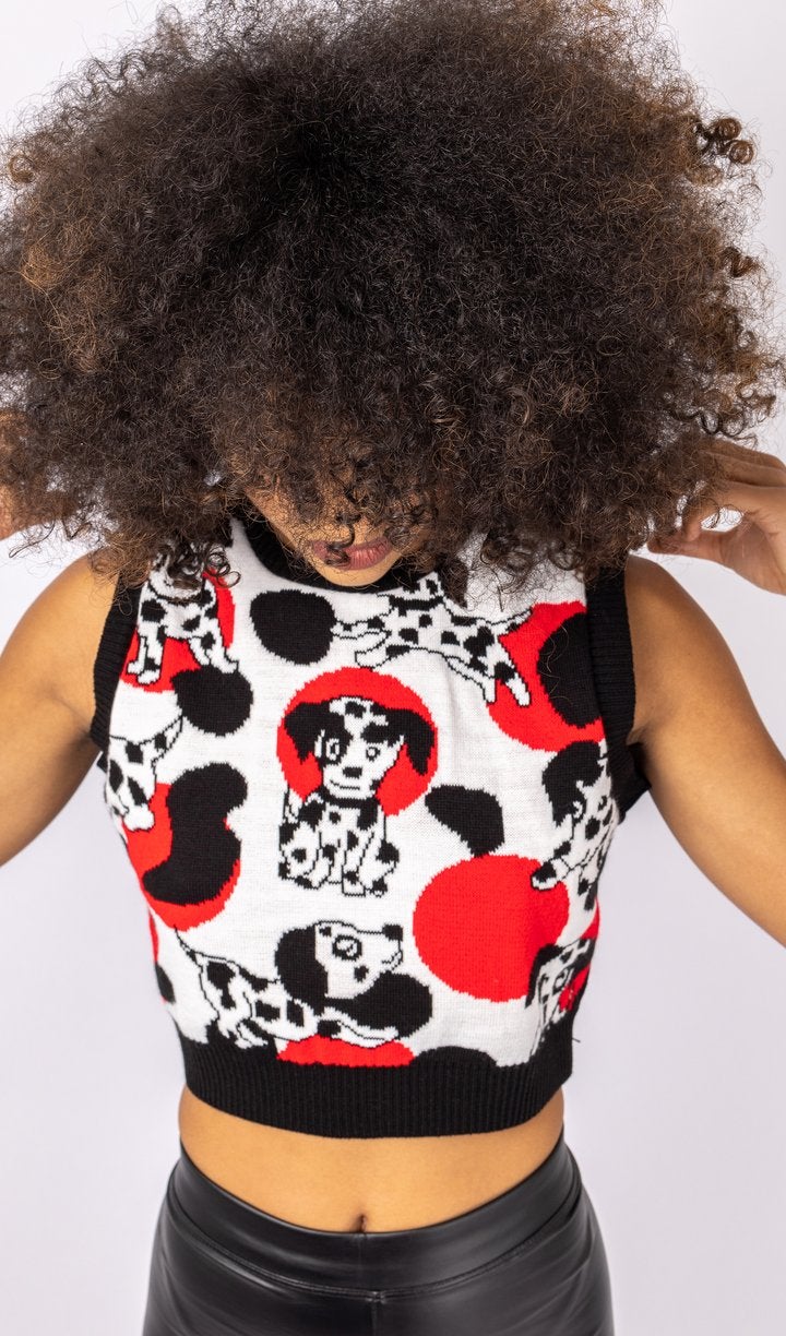 Seeing Spots Dalmatian Cropped Tank Top by Run and Fly - Minimum Mouse