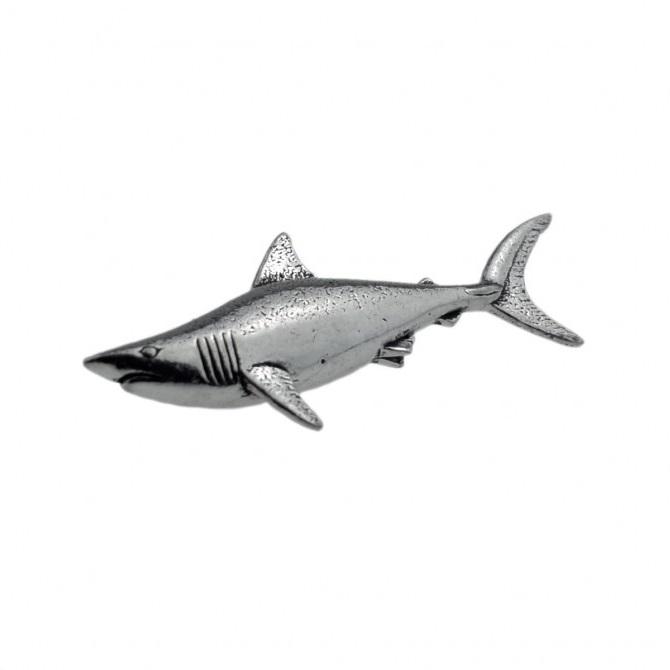 Shark Pewter Lapel Pin Badge - Minimum Mouse