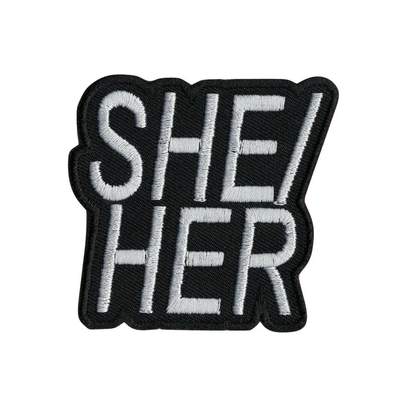 She/Her Pronoun Iron On Patch - Minimum Mouse