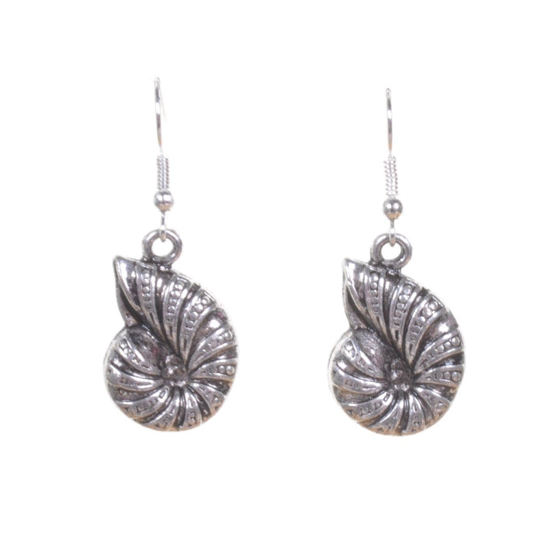 Silver Ammonite Earrings - Minimum Mouse