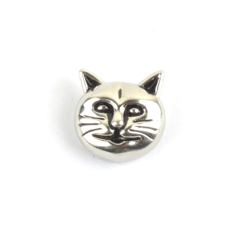 Silver Cat Face Lapel Pin Badge - Minimum Mouse