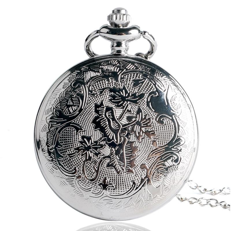 Silver Cut Out Quartz Pocket Watch - Minimum Mouse