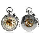 Silver Glass Front Mechanical Hand Wind Pocket Watch - Minimum Mouse