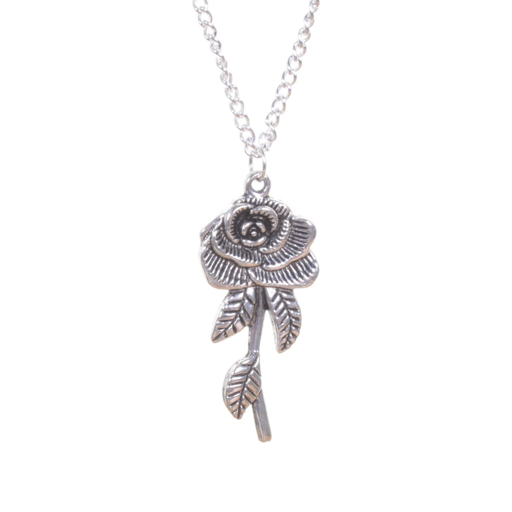 Silver Rose Pendant Necklace - Minimum Mouse