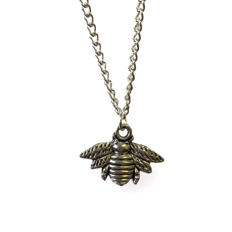 Silver Bee Pendant Necklace