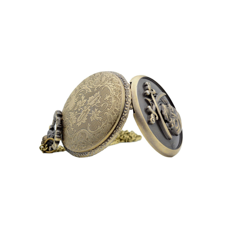 Skull And Crossbones Quartz Pocket Watch - Minimum Mouse