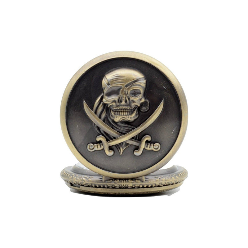 Skull And Crossbones Quartz Pocket Watch - Minimum Mouse