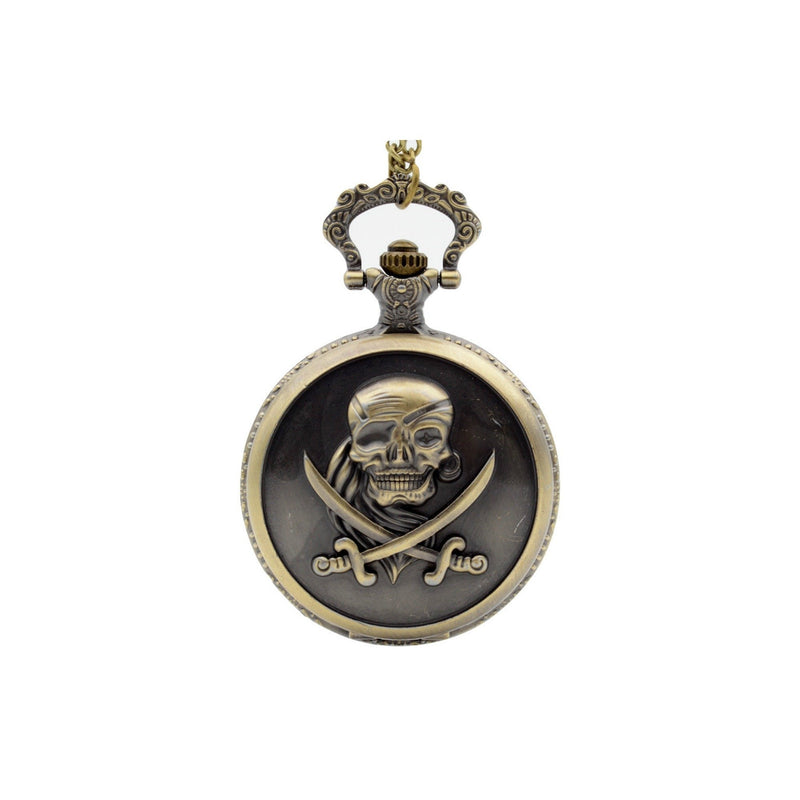 Skull And Crossbones Quartz Pocket Watch - Minimum Mouse