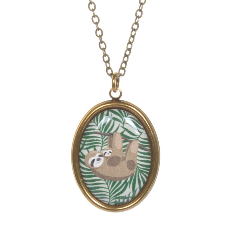 Sloth Cameo Necklace by Love Boutique - Minimum Mouse