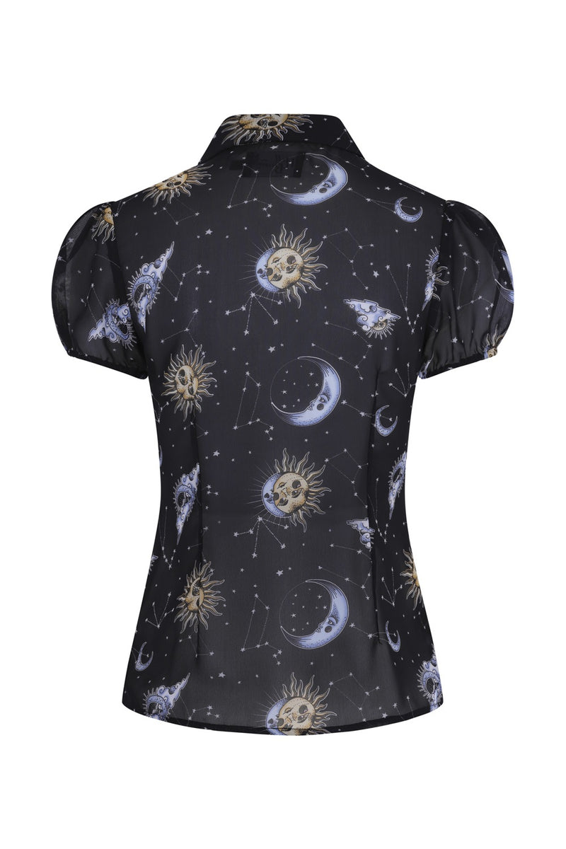 Solaris Sun and Moon Blouse by Hell Bunny