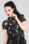 Solaris Sun and Moon Blouse by Hell Bunny