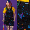 Cosmic Space Print Dungaree Pinafore Dress by Run and Fly