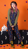 Halloween Rainbow Spiderweb Stretch Twill Cotton Dungarees by Run and Fly