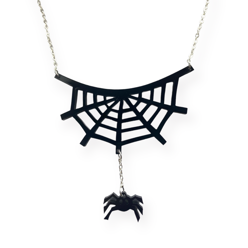 Spooky Spider Web Necklace by Love Boutique