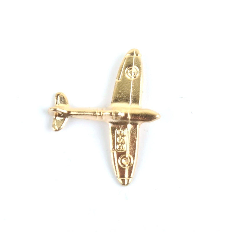 Spitfire Gold Aeroplane Lapel Pin Badge - Minimum Mouse