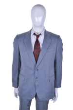 St Michael Blue Herringbone Tweed Suit 42R - Minimum Mouse