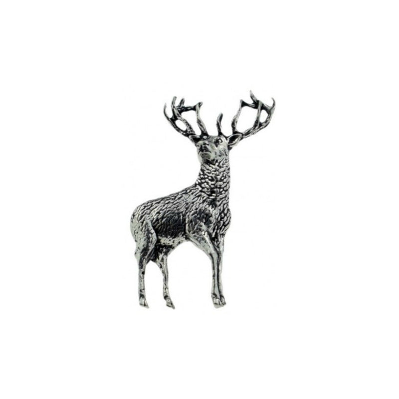 Standing Stag Deer Pewter Lapel Pin Badge - Minimum Mouse