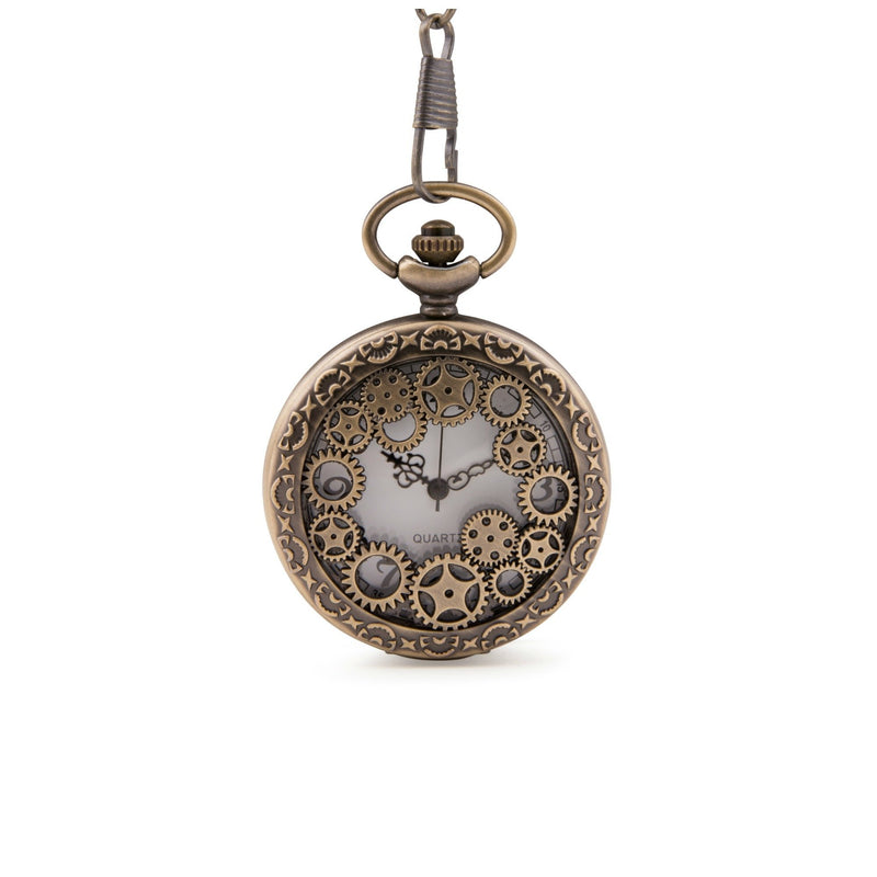 Steampunk Cogs Quartz Pocket Watch - Minimum Mouse