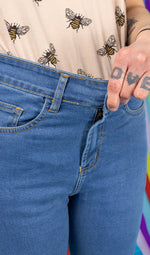 High Waist Blue Denim Jeans by Run and Fly