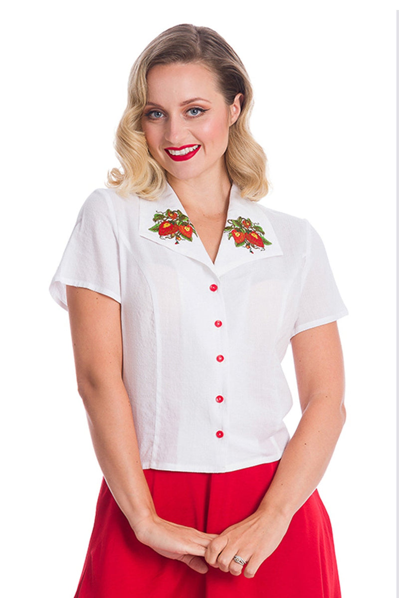 Strawberry Fields Blouse by Banned Apparel - Minimum Mouse