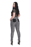 Spooky Nightwalks Black and White Stripe Dungarees by Banned Apparel