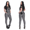 Spooky Nightwalks Black and White Stripe Dungarees by Banned Apparel