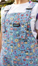 Sugar and Sloth Print Stretch Twill Cotton Dungarees by Run and Fly