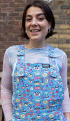 Sugar and Sloth Print Dungaree Pinafore Dress by Run and Fly