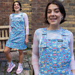 Sugar and Sloth Print Dungaree Pinafore Dress by Run and Fly