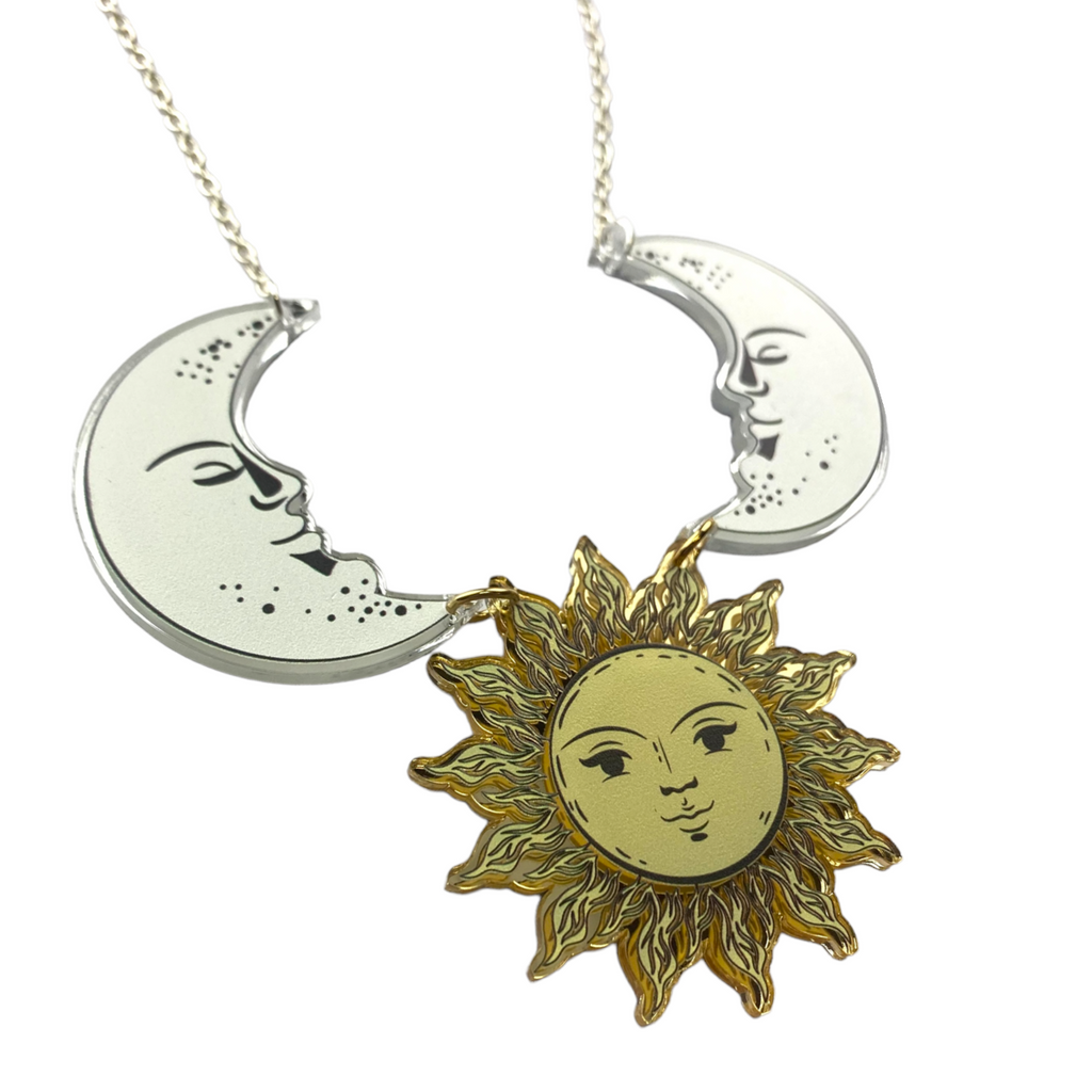 Cosmic Moon and Sun Necklace by Love Boutique
