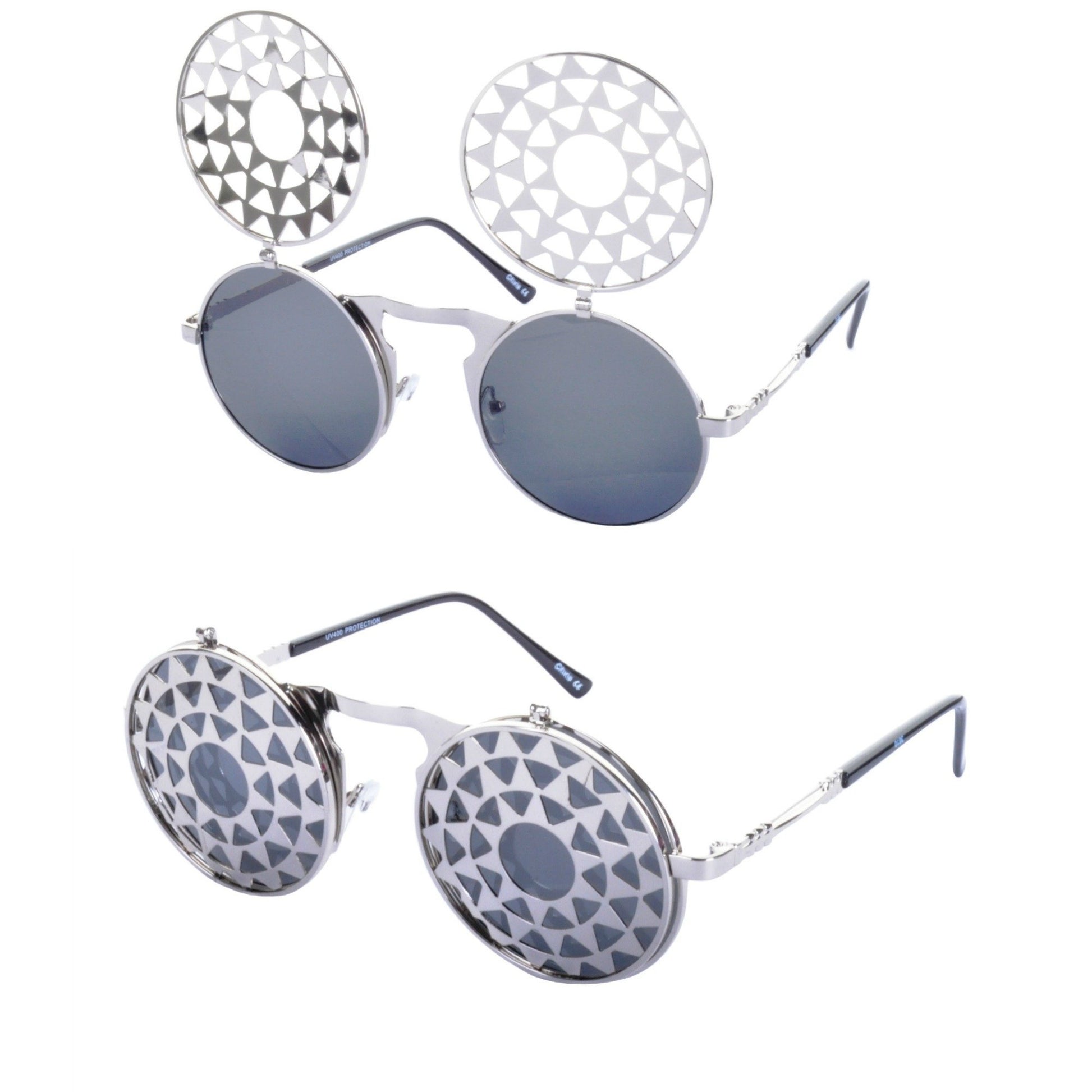 SUNDIAL Flip Up Steampunk Sunglasses - Minimum Mouse