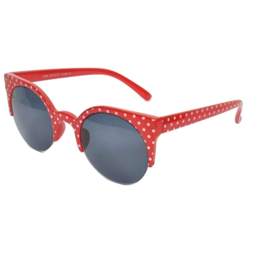 SUZIE Round Lens Polka Dot Cat's Eye Sunglasses - Minimum Mouse