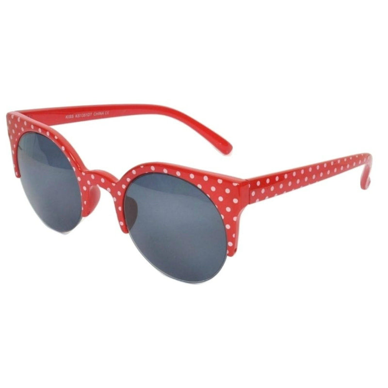 SUZIE Round Lens Polka Dot Cat's Eye Sunglasses - Minimum Mouse
