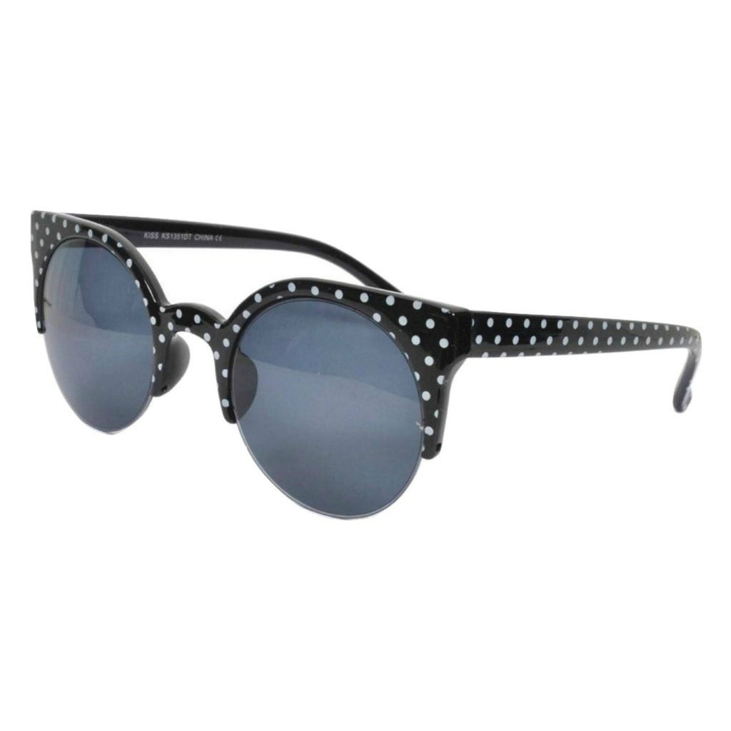 SUZIE Round Lens Polka Dot Cat's Eye Sunglasses - Minimum Mouse