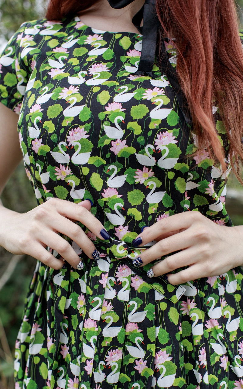 Swan Lake Print Dress by Run and Fly - Minimum Mouse