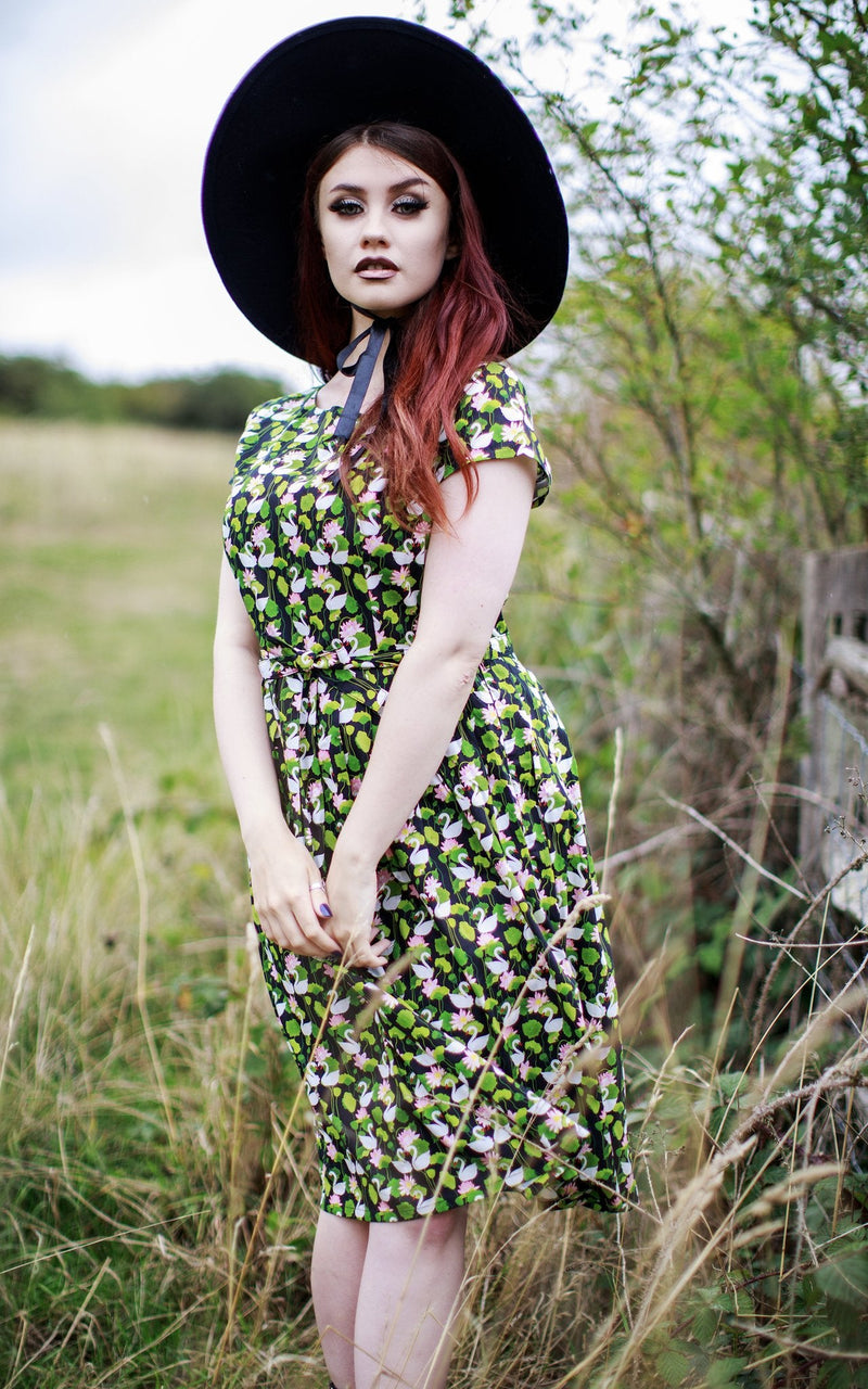 Swan Lake Print Dress by Run and Fly - Minimum Mouse