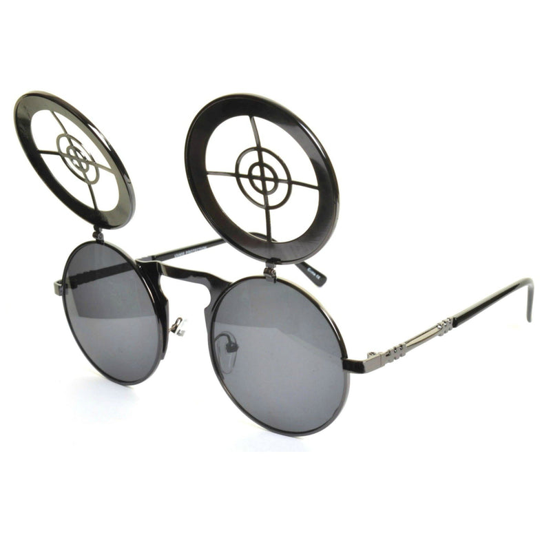 COASION Vintage Round Flip Up Sunglasses