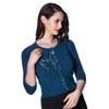 Cat Cardigan by Banned Apparel in Teal Blue
