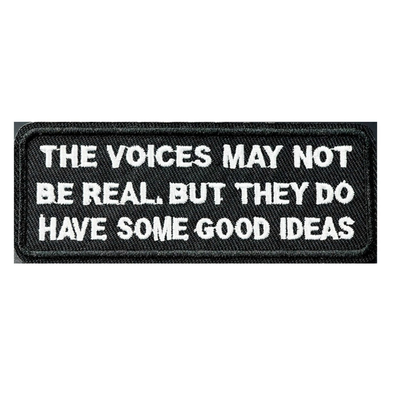 The Voices May Not Be Real But They Do Have Some Good Ideas Iron On Patch - Minimum Mouse