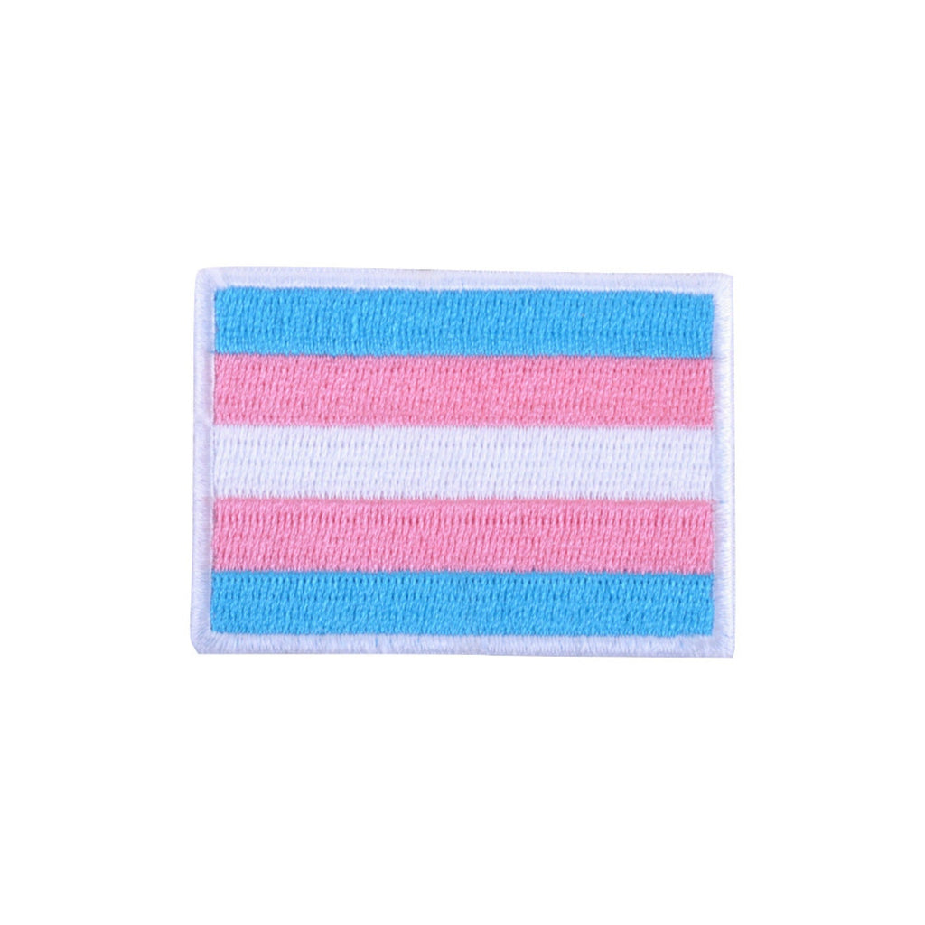 Trans Flag Iron On Patch - Minimum Mouse