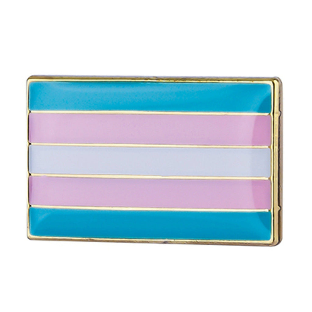 Trans Pride Rainbow Flag Enamel Lapel Pin Badge - Minimum Mouse