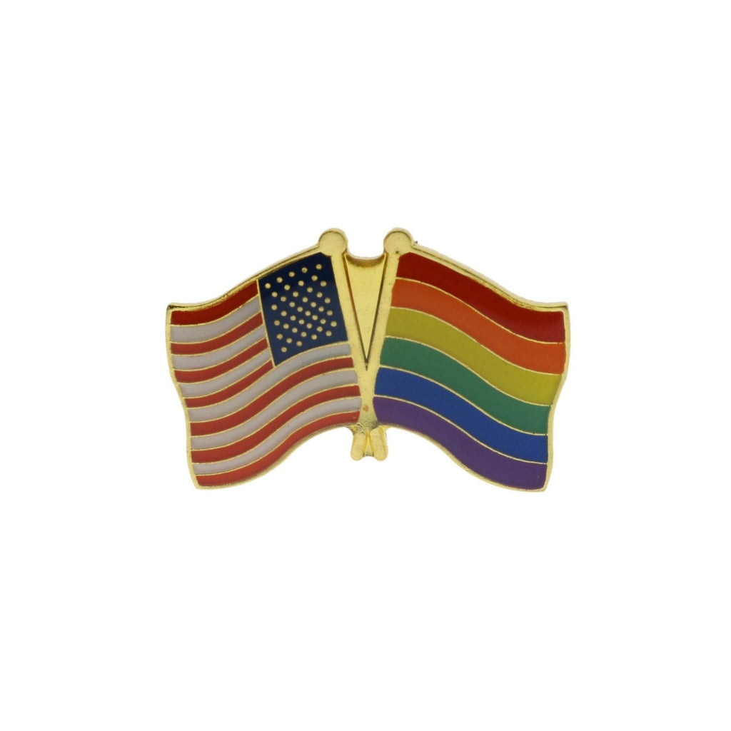 USA & LGBT Rainbow Flag Gay Pride Lapel Pin Badge - Minimum Mouse