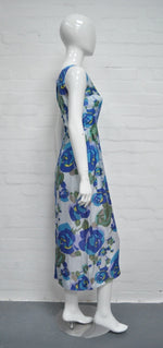 Vintage 1950's Blue Floral Dress - Minimum Mouse