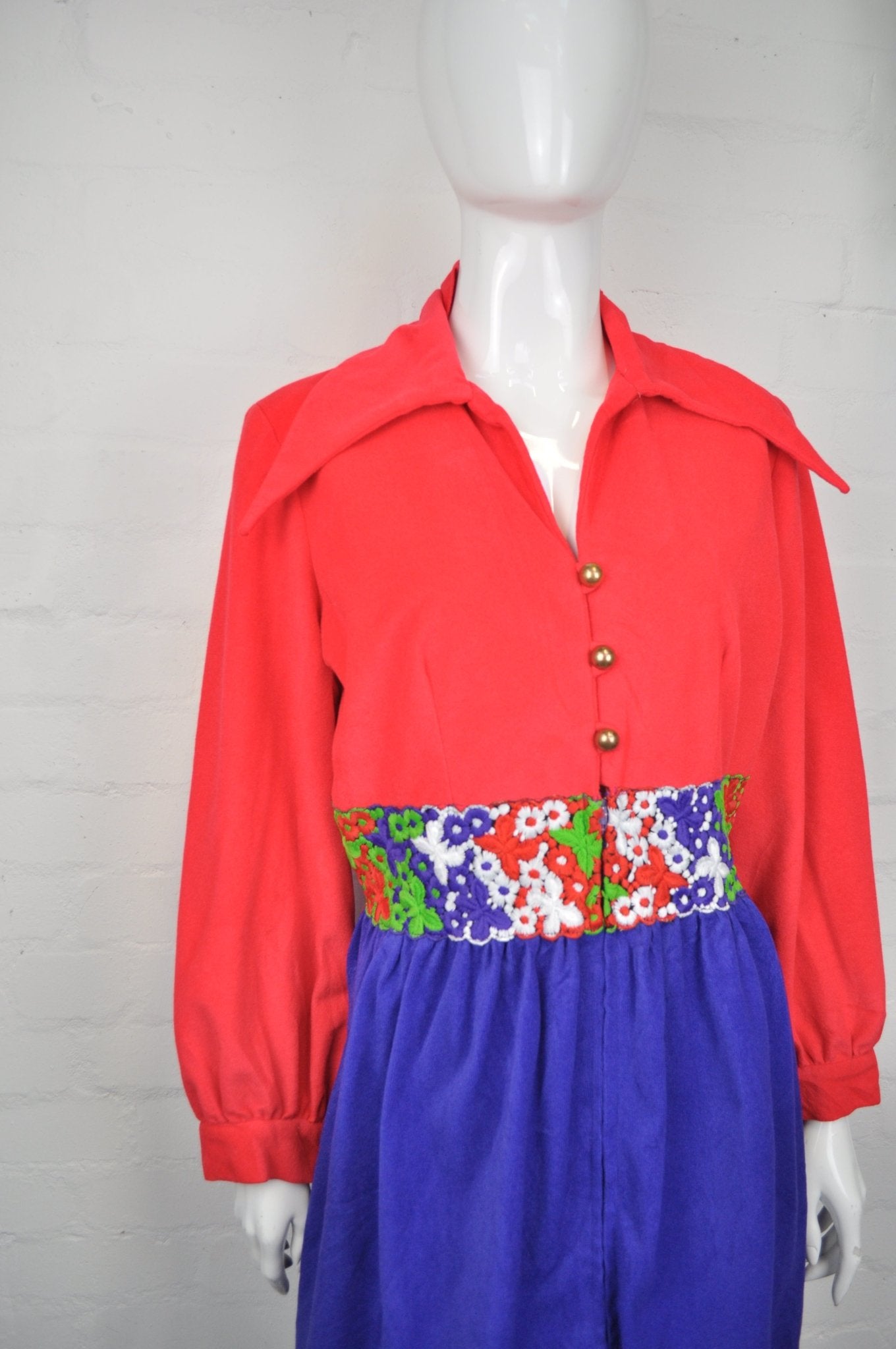 Vintage 60's 70's Pink Floral Patterned Shirt Dress 10 - Minimum Mouse