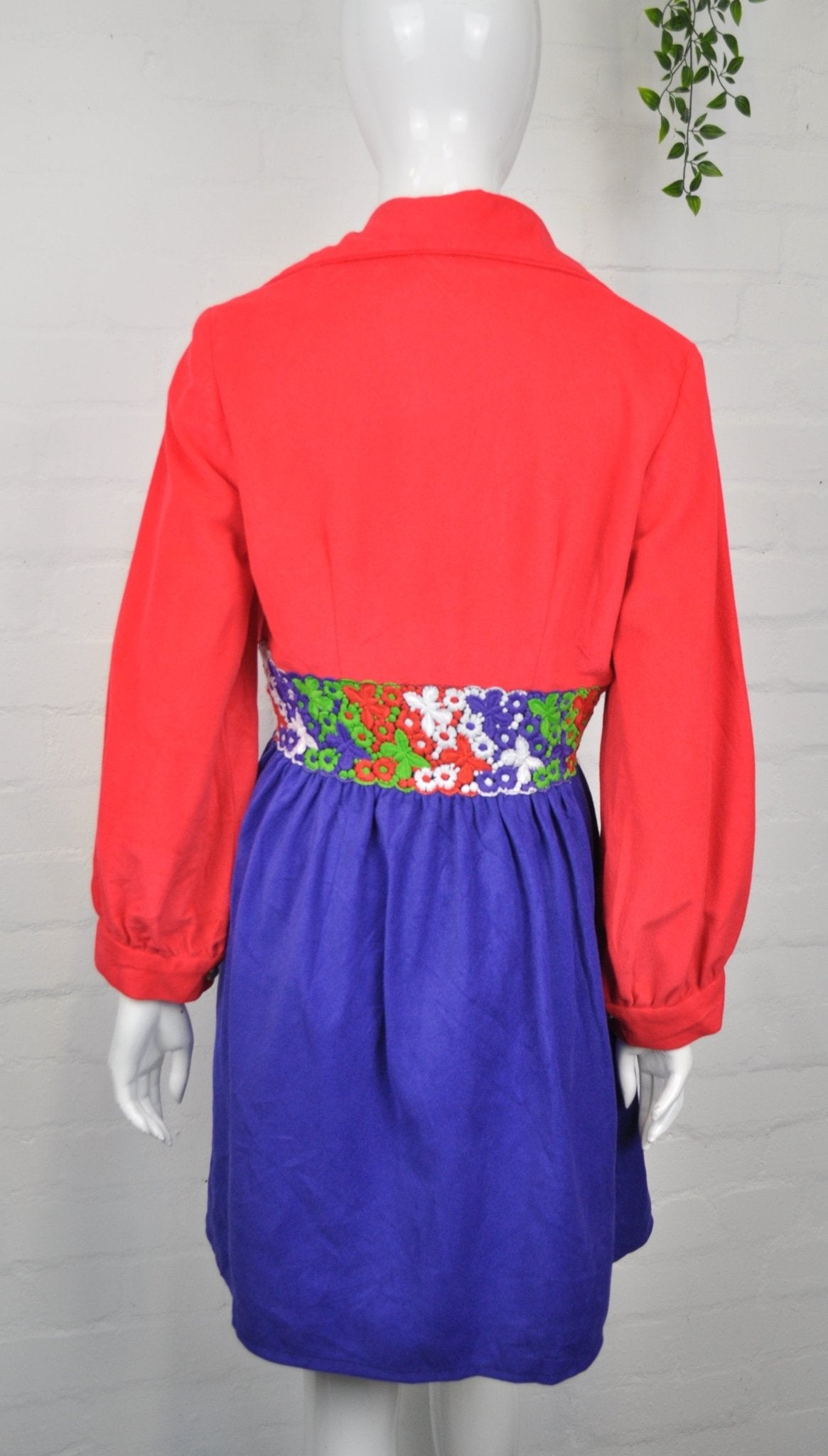 Vintage 60's 70's Pink Floral Patterned Shirt Dress 10 - Minimum Mouse