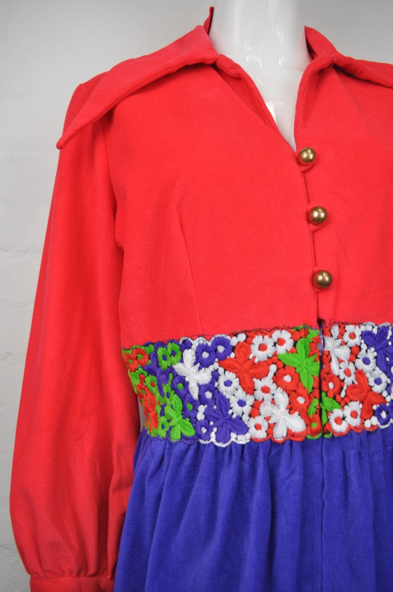 Vintage 60's 70's Pink Floral Patterned Shirt Dress 10 - Minimum Mouse