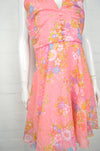 Vintage 60's Pastel Pink Floral Print Mini Dress 12 - Minimum Mouse