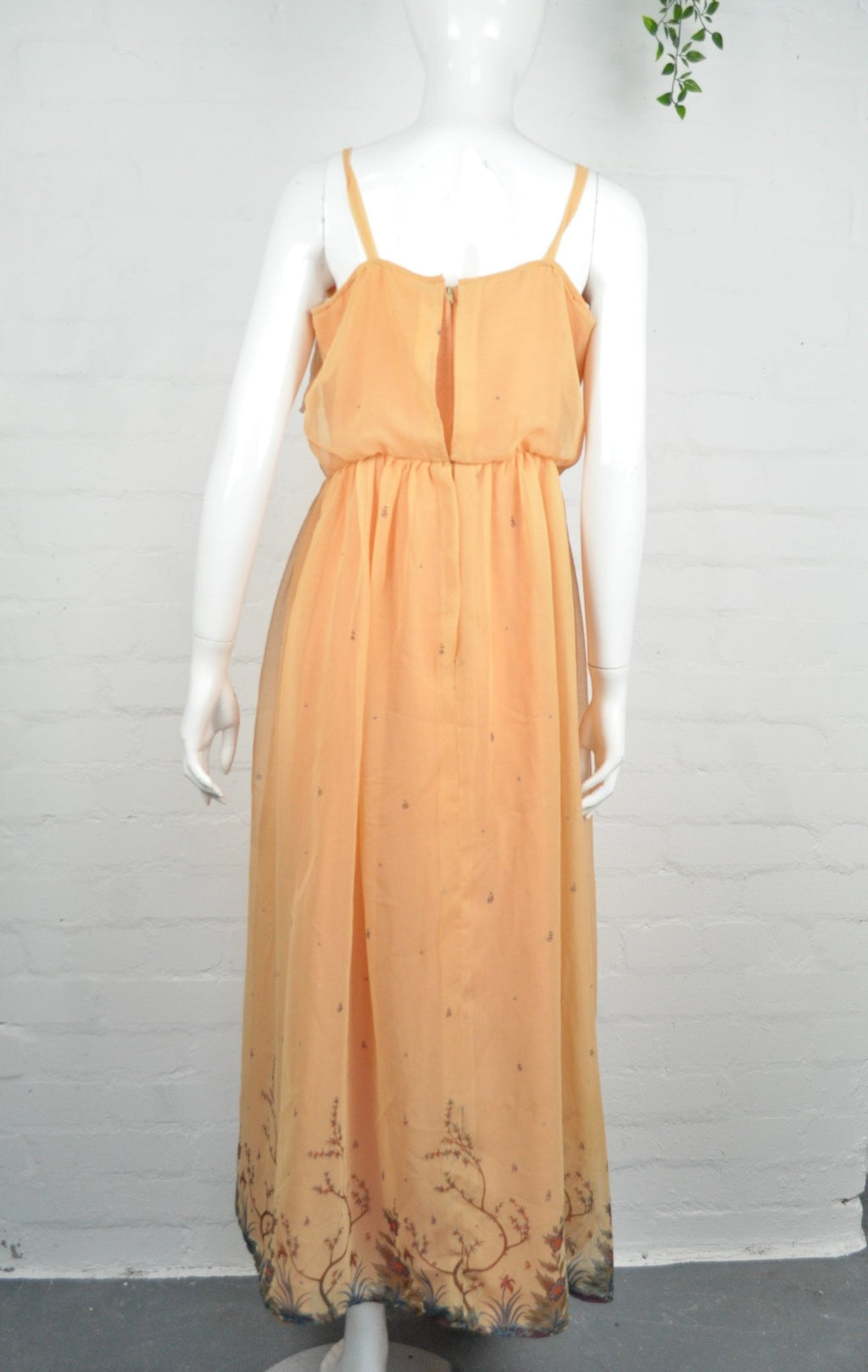 Vintage 70's Peach Maxi Dress and Jacket 10-12 - Minimum Mouse