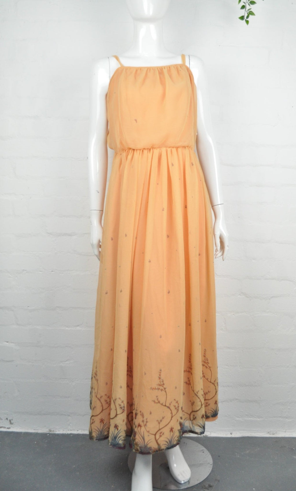 Vintage 70's Peach Maxi Dress and Jacket 10-12 - Minimum Mouse