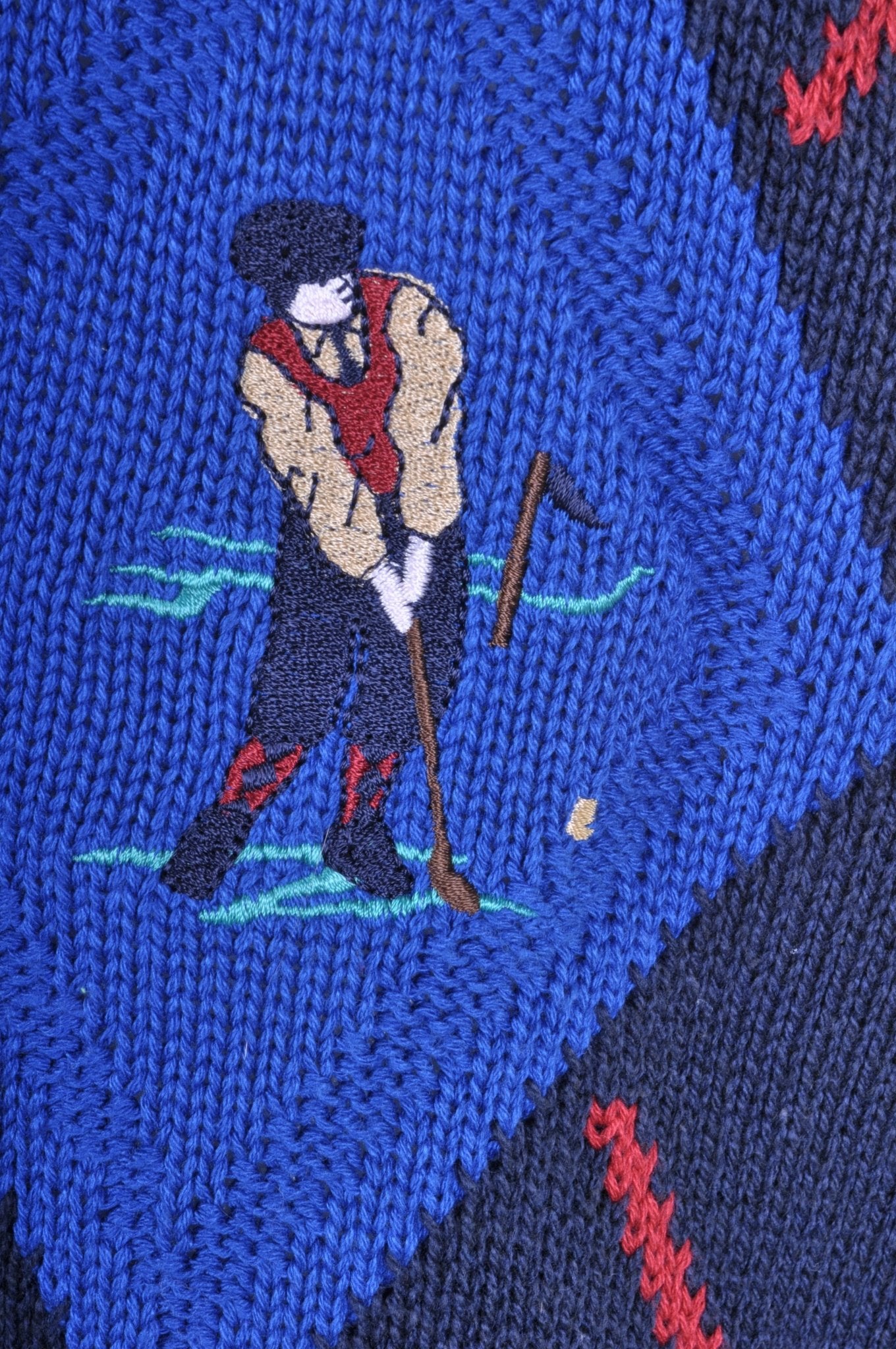 Vintage 80s Argyll Diamond Golf Jumper XL - Minimum Mouse